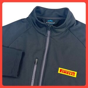 Pirelli Softshell Jacket Men 2XL Black Tri-Mountain Fleece Lined Full Zip Racing